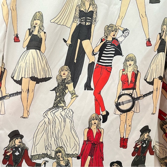 Taylor Swift L Red Era pajama pants large satin 0780 polyester sleep lounge - Picture 2 of 8